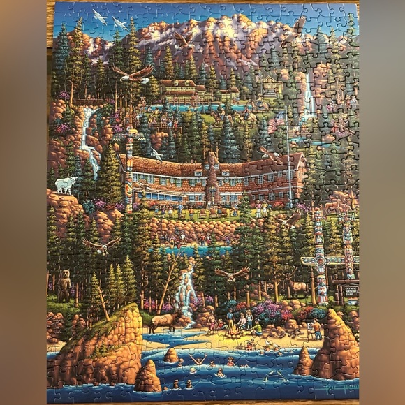 Dowdle National Park Series Olympic 500 Piece Folk Art Puzzle - Picture 2 of 5